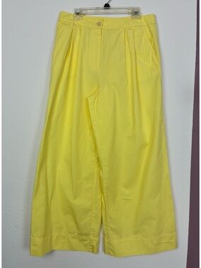 LOFT Super Wide Bell Leg Lemon Yellow Tailored Pants hard to find